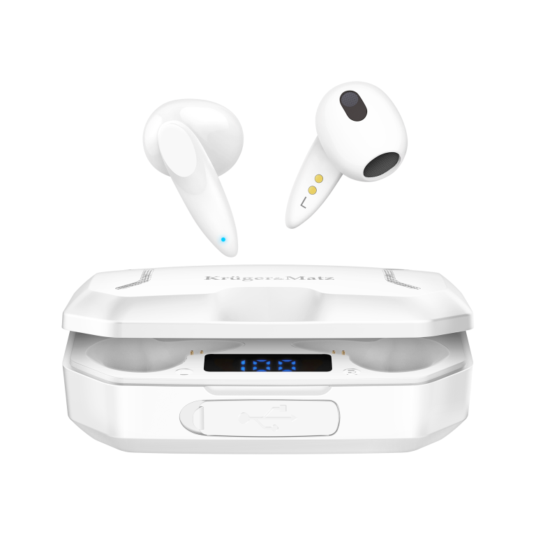 Bezprzewodowe słuchawki Kruger & Matz douszne M6 z powerbankiem