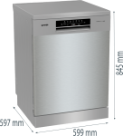 Zmywarka Gorenje GS643E90X 60cm 16 kpl.  3 kosz 6 programów Srebrna