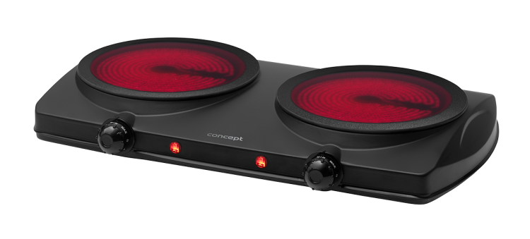 Kuchenka dwupalnikowa CONCEPT VE3060 czarna 2500W