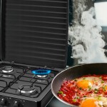 Kuchenka gazowa Stella STKGC-04 Czarna 4 palniki gazowe Ruszt emaliowany