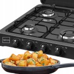 Kuchenka gazowa Stella STKGC-04 Czarna 4 palniki gazowe Ruszt emaliowany