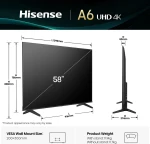 Telewizor Hisense 58A6Q LED 58'' 4K Ultra HD VIDAA